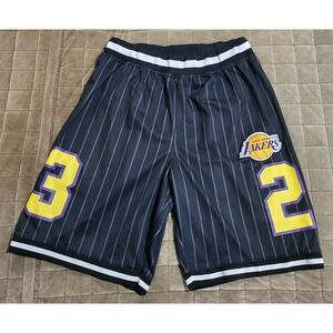 Los Angeles Lakers Shorts Basketball Medium Lebron James #23 NBA Black Pinstripe